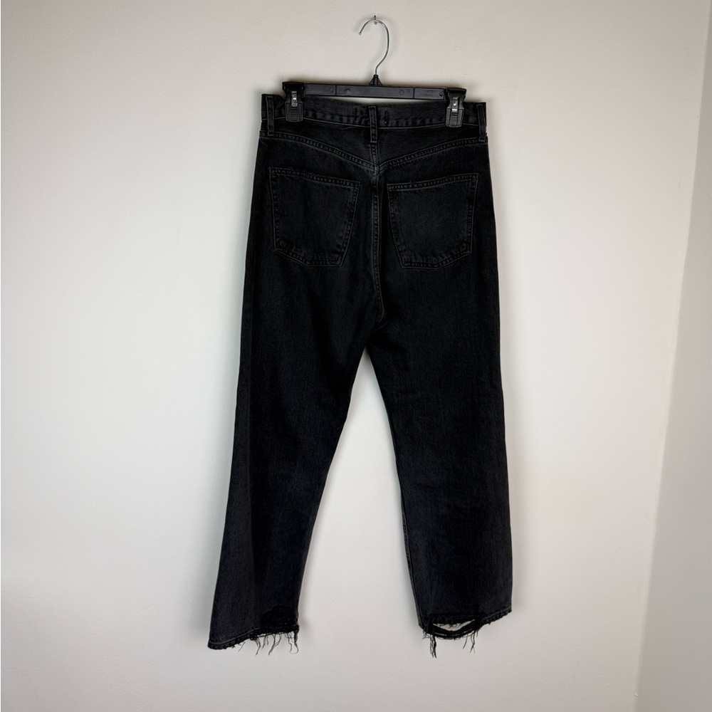 Agolde 90s Crop Jeans Shutter Black Distressed Size 26 - Picture 9 of 12